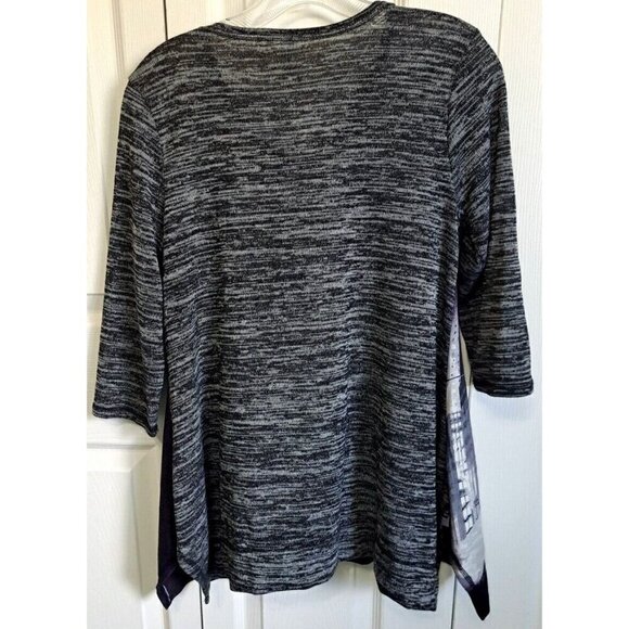 T/O Thomas & Olivia PM Multicolor 3/4 Sleeve Pullover Scenic Tunic Embellished - Picture 3 of 6